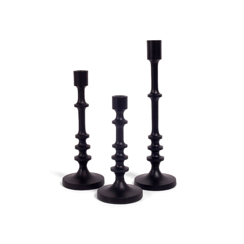 Candle HOLDER Black Rings Ø27 cm