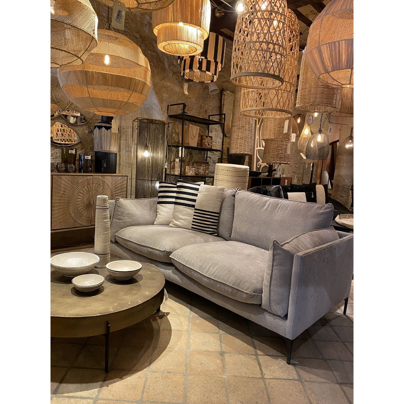 Canapé BULLE 3PL Tissu GRIS GALLET 202x94xH84cm