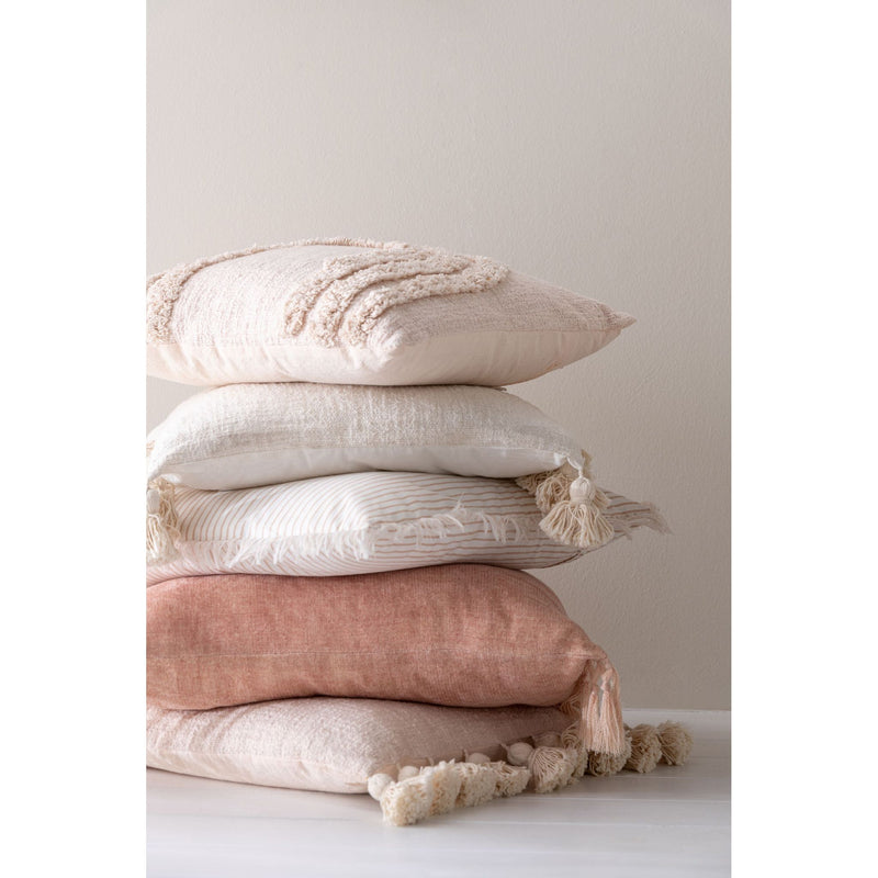 Coussin FLOCHES Coton Beige Carre 48,5x48x cm