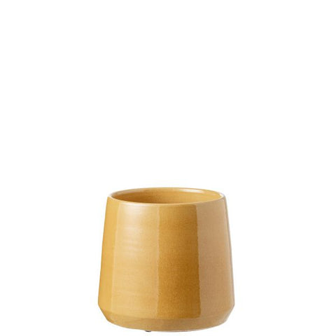 Cachepot Rond Céramique Ocre M Ø23xH22 cm