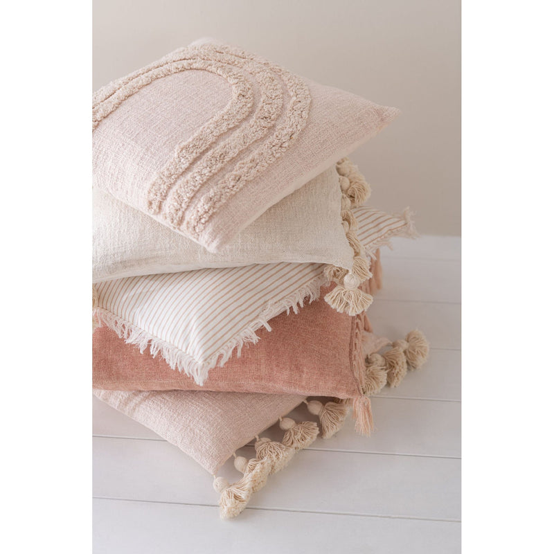 Coussin FLOCHES Coton Beige Carre 48,5x48x cm