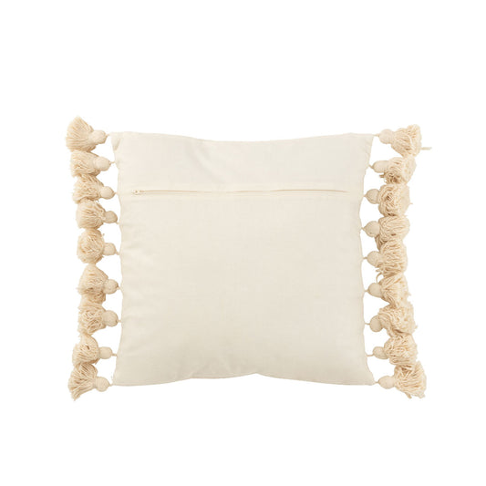 Coussin FLOCHES Coton Beige Carre 48,5x48x cm