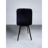 Chaise THER Velours Bleu/Noir 45x50xH87cm