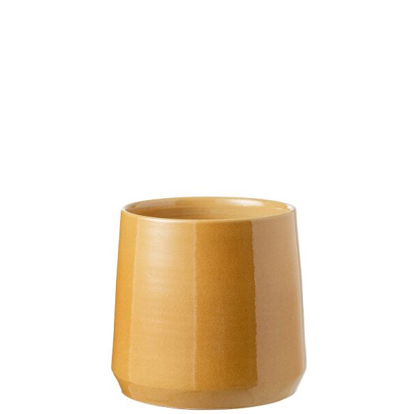 Cachepot Rond Céramique Ocre L Ø26xH26 cm