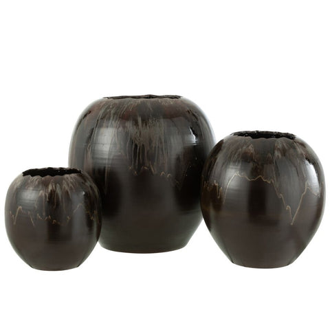 Cachepot Céramique Brun S Ø30xH30 cm