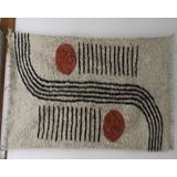 TAPIS DESIGN NOIR/ROUGE Poils longs 120x180cm