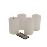 Set de 4 Bougie LED 3D Flame, blanc