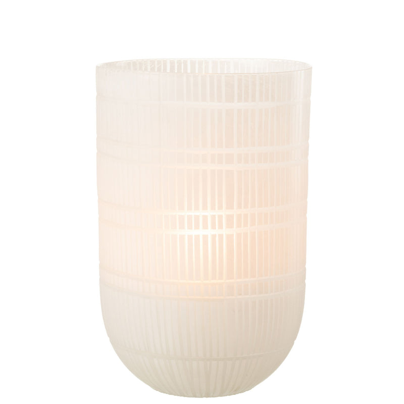Vase Rond TAILLE Verre Blanc Ø24xH36 cm