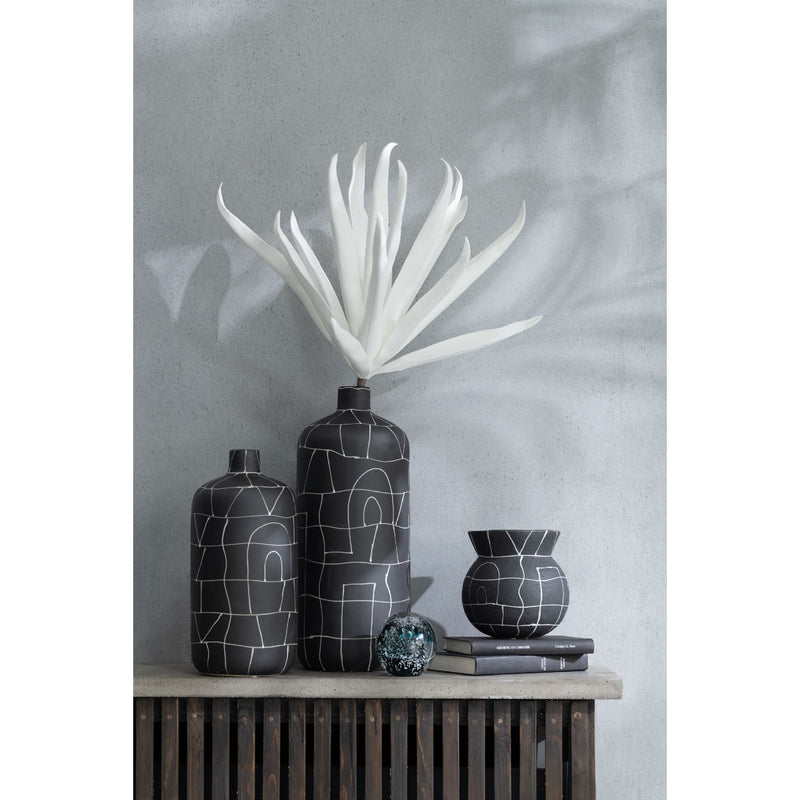 Fleur Feuille 1 Tête EVA Blanc Ø30xH91 cm