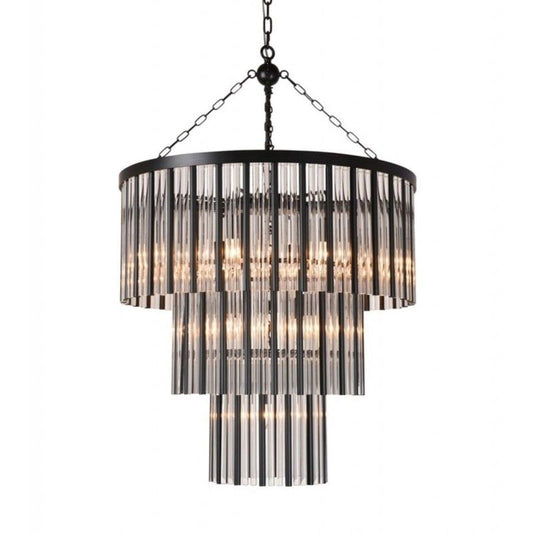 Lustre RIVOLI triple NOIR D76H115