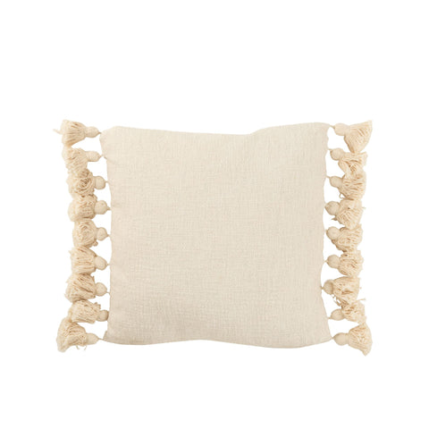 Coussin FLOCHES Coton Beige Carre 48,5x48x cm