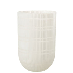 Vase Rond TAILLE Verre Blanc Ø24xH36 cm