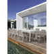 Table REPAS  Extérieur KONNOR Blanc 110x200-300xH76cm