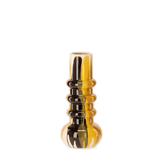 Vase en Céramique Jaune/Beige/Marron ATHEZZA  D16xH37,5cm