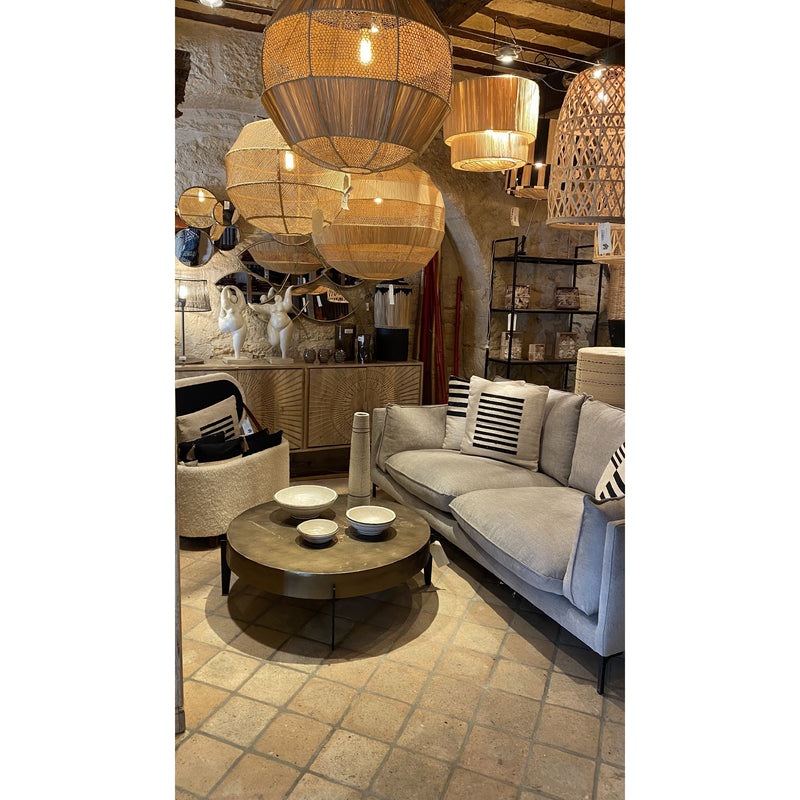 Canapé BULLE 3PL Tissu GRIS GALLET 202x94xH84cm