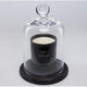 Cloche en verre et socle pour bougie