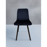 Chaise THER Velours Bleu/Noir 45x50xH87cm
