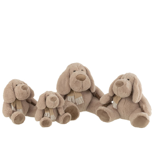 Peluche Chien Echarpe Assis L 26x26xH30 cm