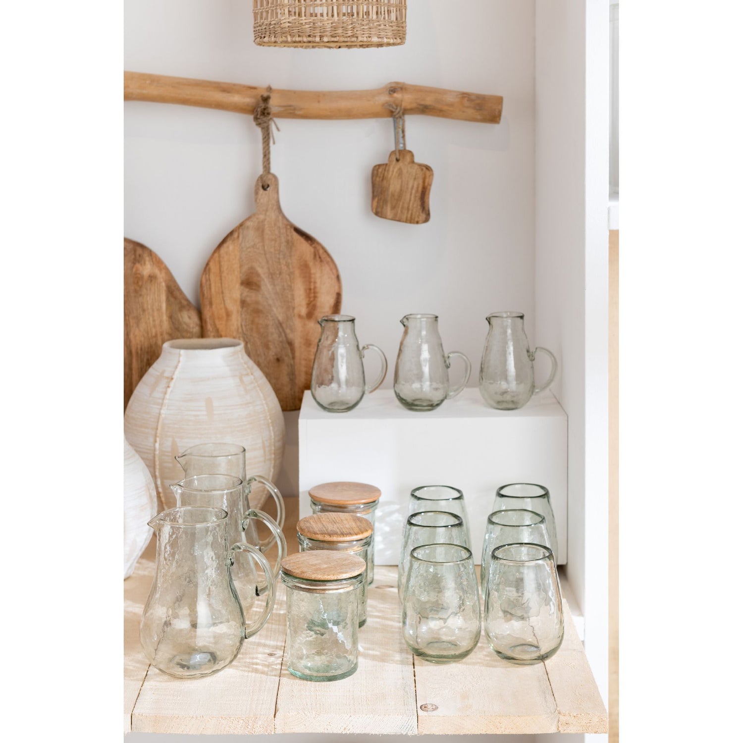 Pot COUVERCLE Verre/Bois Ø9xH12 cm