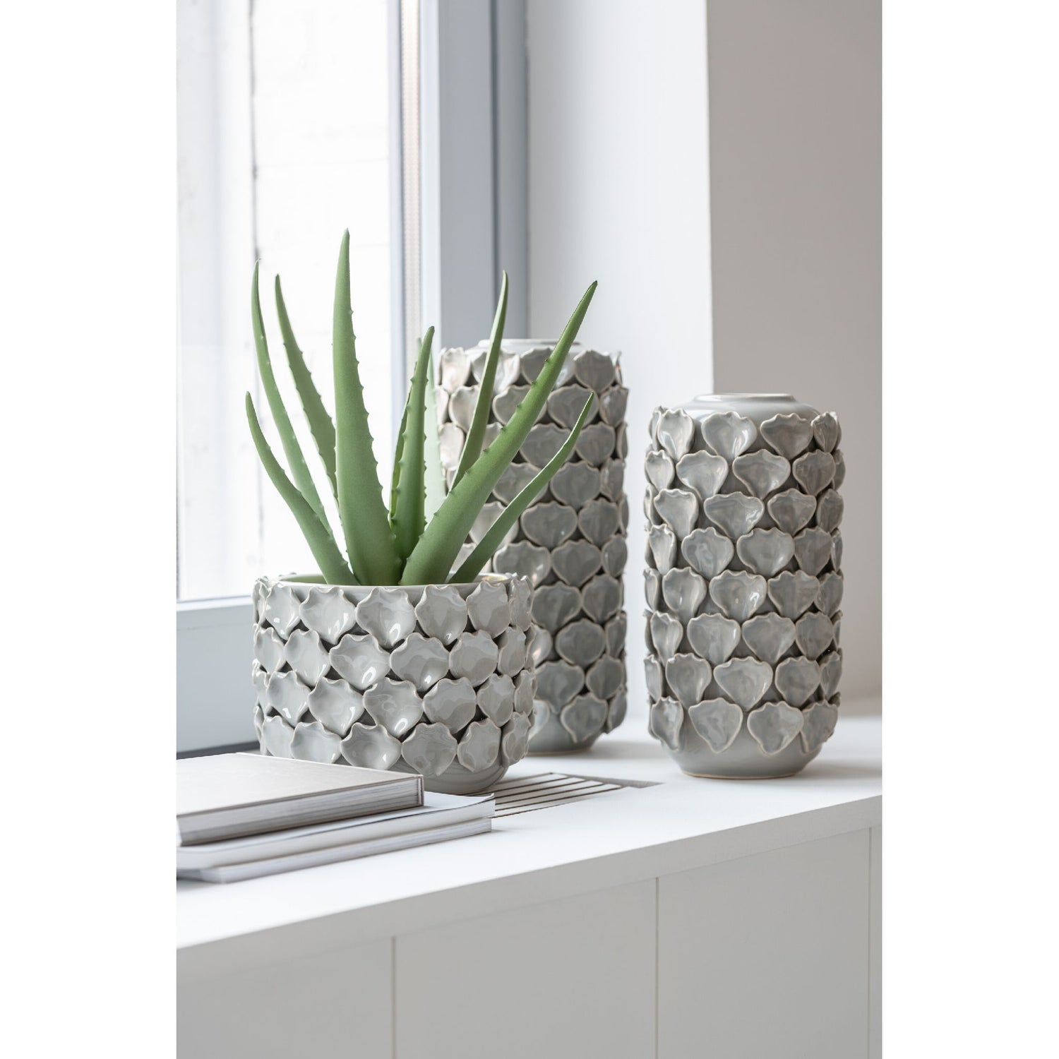Vase CELINE Céramique Gris Ø14xH26.5 cm