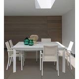 Table REPAS Extérieur KONNOR Blanc 110x160xH76 cm