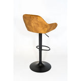 Tabouret de bar SOMAN velours Moutarde 51x51xH107cm