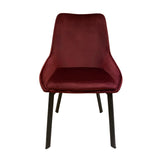 Chaise MARIZAN Velours Burgandy 50x50xH86cm