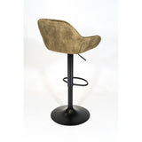 Tabouret de bar SOMAN velours Lichen 51x51xH107cm