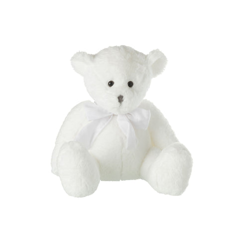 Ours PELUCHE NŒUD Blanc L 34x32xH31 cm