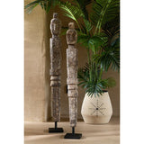 Statue LAUWRA Bois Naturel S Ø12xH80 cm