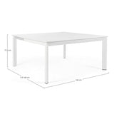 Table REPAS Extérieur KONNOR Blanc 110x160xH76 cm