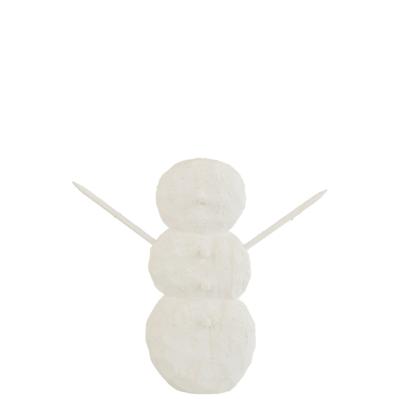 Figurine BONHOMME DE NEIGE Bois Blanc 32x10xH32 cm