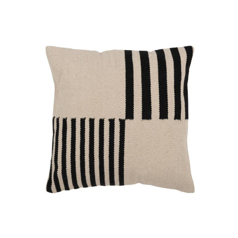 Coussin Bla/Lign Carré Blanc/Noir 50x50x15 cm