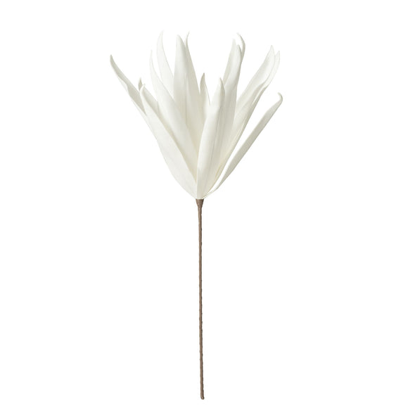 Fleur Feuille 1 Tête EVA Blanc Ø30xH91 cm