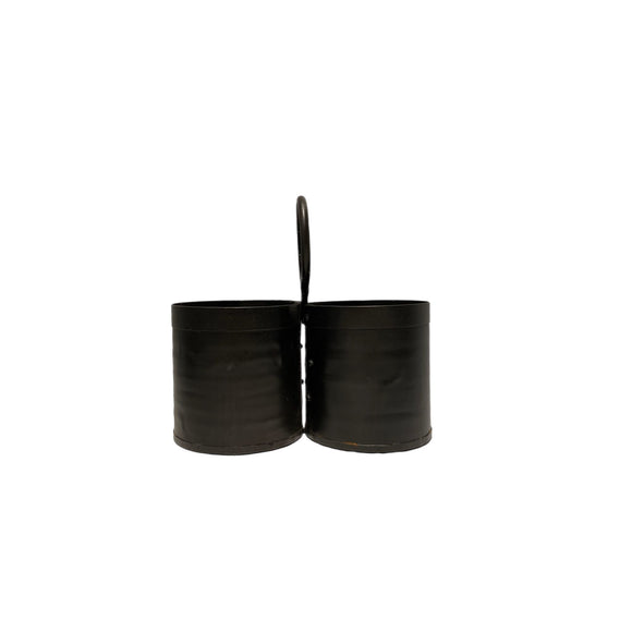 Pot à épices double Black 23x12xH23 cm